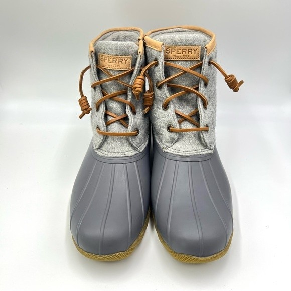 Sperry Women's Saltwater Grey Gray Wool Duck Boots STS82475 Size 9.5 - Picture 3 of 13